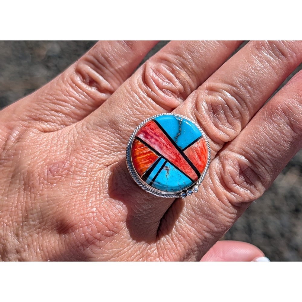 Navajo Women's Ring Sterling Silver‎ Genuine Native Jewelry 8.5 Handmade ***